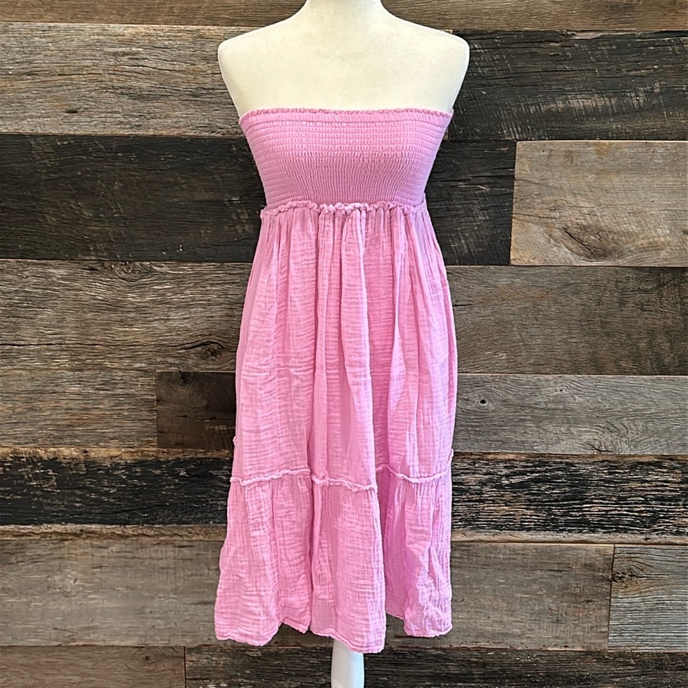 NEW Michael Stars Elastic Bandeau Top Gauze Dress Small